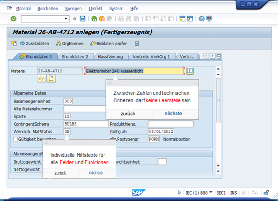 OnScreen Fertigerzeugnis